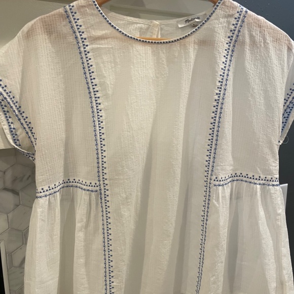 Madewell Embroidered Crewneck Folk Top Size Small - Picture 7 of 9
